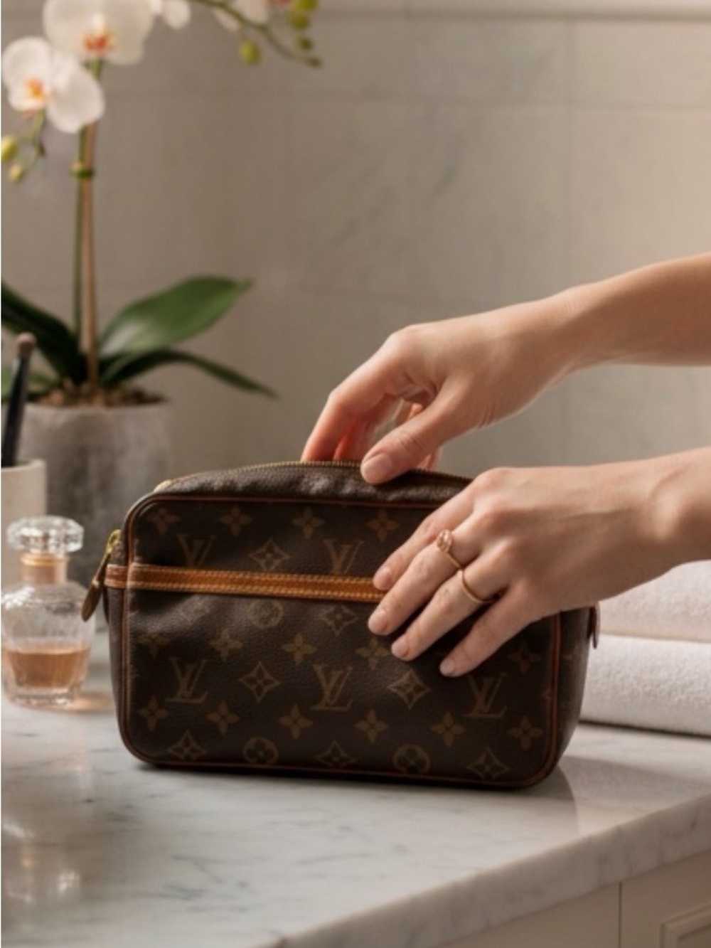 Louis Vuitton Compiegne 23 Brown Monogram Pouch